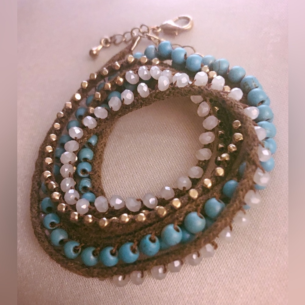Multicolor Turquoise Beaded Wrap Bracelet